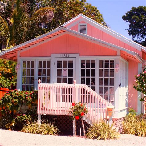 colorful beach cottages.